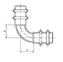 ACR 90 ELBOW LINE DRAWING